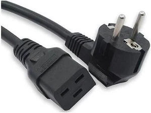 Netzkabel Schuko Netz rechter Winkel Stecker auf IEC C19 Buchse Buchse 2,5 m - Bild 1 von 2