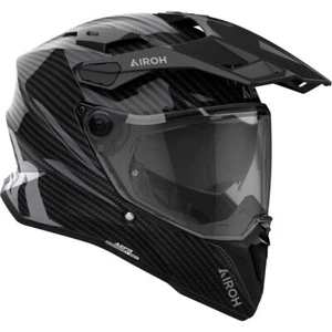 L AIROH Commander 2 Full Carbon Gloss Adventure Motorbike Helmet - Picture 1 of 4