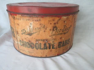*vecchie BARRETTE DI CIOCCOLATO latte dolce DILLINGS Plee-Zing 2 per 5 centesimi * latta vintage - Foto 1 di 7
