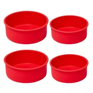 4 packs Silicone Cake Pans for Baking,Round Cake Molds for Cupcake,Cheese Cakes - Picture 1 of 8