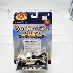 Route 66 Original Toy Company Midwest Wrecker 1940 Ford Tow Truck Chase White  - Picture 1 of 10