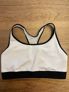 Victoria's Secret Sport White Black Logo X-LARGE  The Player Sport Bra VS - Picture 1 of 2