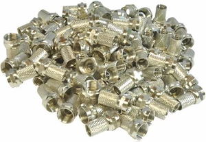 25 X COAXIAL F PLUGS SCREW TYPE/TWIST-ON CT100 RG6 COAX CABLE ADAPTORS/CONNECTOR - Picture 1 of 2