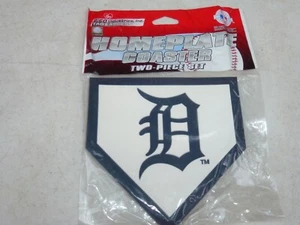 DETROIT TIGERS Home Plate Coaster Set PACK of 2 by RICO New in Package! - Picture 1 of 4