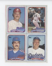 1989 Topps Wax Box Bottom Panel Tommy Lasorda Greg Gross Rickey Henderson Tom