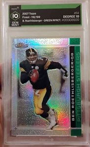 Ben Roethlisberger 2007 Topps Finest Green Refractor /199 Gem Mint 10 Steelers  - Bild 1 von 13