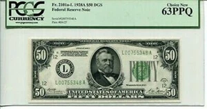 FR 2101a-L 1928A $50 Federal Reserve Note PCGS 63 PPQ Choice New - Picture 1 of 1