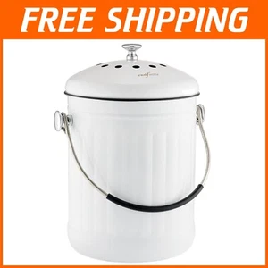 High-Quality Stainless Steel Compost Bin with Dome Lid - 1.3 Gallon Capacity - Picture 1 of 10