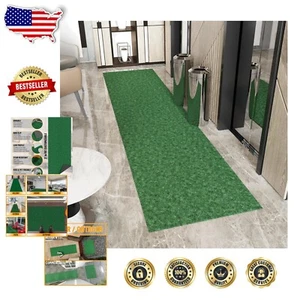 Versatile 2' x 20' Green Runner Rug - Lightweight, Non-Slip, for Home & Outdoors - Picture 1 of 11
