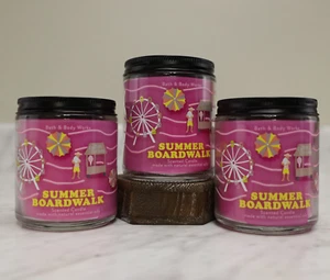 Bath & Body Works Summer Boardwalk Medium Size Candle Set of 3 Burns 20-30 Hrs - Picture 1 of 1