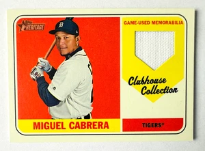 2018 Topps Heritage Miguel Cabrera Game Used Jersey Card Clubhouse Tigers! - Picture 1 of 3