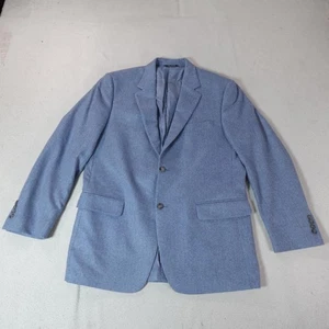 Ben Silver Cashmere Blazer Mens 42 R Blue Herringbone Joshua Ellis England Lined - Picture 1 of 23