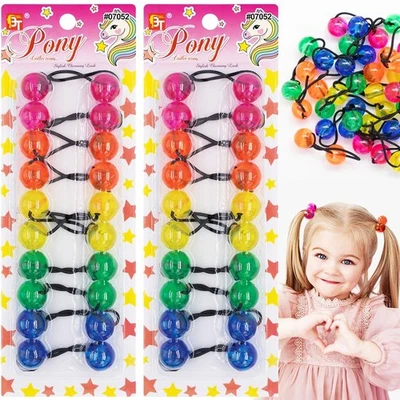 Beauty Town 20PCS Bubble Ponytail Holders – 20mm Twin Bead Hair Ties for Girl. - Image 1 of 4