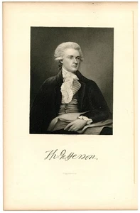 THOMAS JEFFERSON, US-Präsident / Unabhängigkeitserklärung, Stahlstich 9884 - Bild 1 von 1