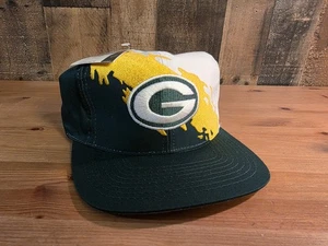 Vintage Green Bay Packers SnapBack Hat Cap Logo 7 Splash 90s Twill NFL Nwt New - Picture 1 of 8
