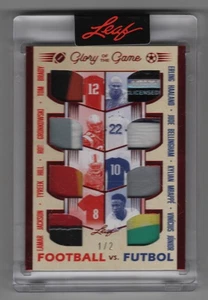 TOM BRADY - LAMAR JACKSON -ERLING HAALAND -KYLIAN MBAPPE' 2025 LEAF PATCH #D 1/2 - Picture 1 of 2