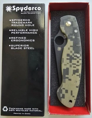 Spyderco C36GPCMO Camuflaje Digital Verde Militar G-10 4′′ Completo Plano Satinado  Foto 1 de 4