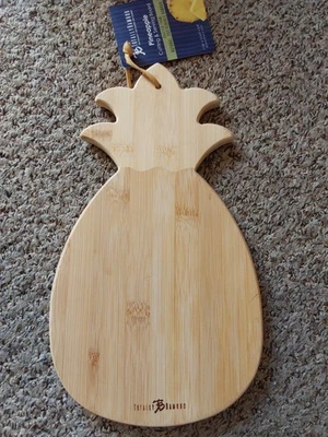 Tábua de servir e cortar bambu totalmente bambu em forma de abacaxi 14 3/4" x 8" - Imagem 1 de 4