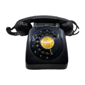 Teléfono con marcación estilo GPO, negro.  Sin probar - Imagen 1 de 6