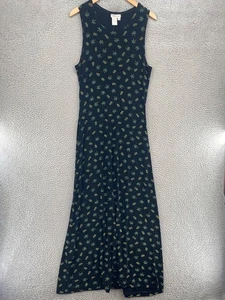 Coldwater Creek Kleid Damen Medium schwarz Palmen Ananas Print Reise Strick Maxi - Bild 1 von 11