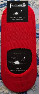 Pantherella Men's English Invisible Cotton Socks Bright Red UK 10-12 EU45-47 £13 - Image 1 of 4