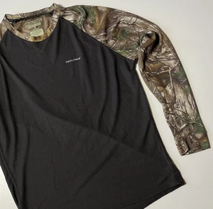 RealTree Waffle-Knit Camo Shirt Sz L Charcoal Gray Timber Base Layer Raglan Top - Picture 1 of 6