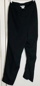 Vintage Joan Leslie Petites 12p Black Dress Pants Side Button’s Slant Pockets - Picture 1 of 12