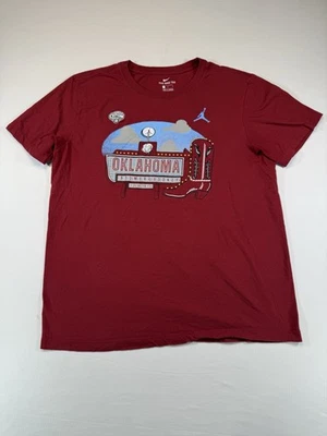 Nike OU Sooners Algodón Bowl Jordan Gráfico Camiseta Para Hombre Grande Carmesí Foto 1 de 4