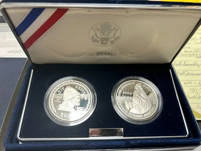 2000 Leif Ericson Millennium Two Coin Proof Set in OGP w/COA US Icelandic Mint - Image 1 of 4