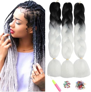 Treccia Africane Extension 24", Kanekalon Treccia Capelli, Ombre Jumbo Treccia C - Foto 1 di 12