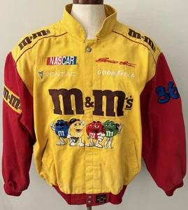 Vintage JH Design M&M NASCAR Racing Jacket Yellow Men's 4XL Made in the USA - Picture 1 of 6