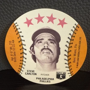 1976 Towne Club Pop Center Steve Carlton Baseball Disc Karte Phillies - Bild 1 von 6