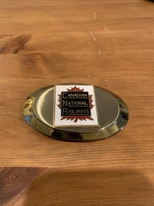 Vintage Canadian National Railways Enameled Belt Buckle Unused - Picture 1 of 2