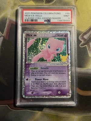 Mew ex 88/92 Celebrations: Classic Collection Holo PSA 9 - Image 1 of 2
