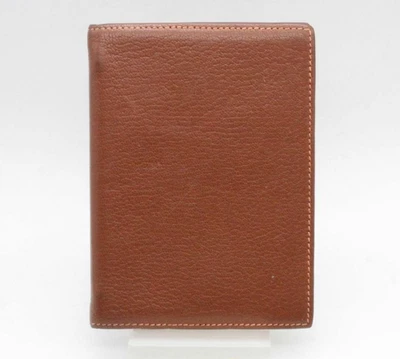 HERMES Agenda GM Brown × Orange Leather Passport Case Notebook Cover Used - Image 1 of 4