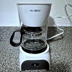 Mr. Coffee 4-Cup Coffee Maker White DR4 Simple Drip Brew w/ Glass Carafe Working - Picture 1 of 11