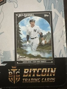 1/1 Aaron Judge 2023 Bob Ross Joy of Baseball (Judge Vs Ohtani Playoff Auction) - Picture 1 of 3