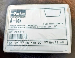 BOX of 25 NEW PARKER A-LOK 2FF2-T PTFE 1/8" FERRULE **SHIPS QUICK FREE** - Picture 1 of 2