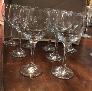NWOB 8 Libbey Glass Clear Beverage Goblet 7” Tall 3” Stemware Glassware Crystal - Picture 1 of 24