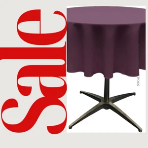 EGGPLANT - Polyester Poplin Washable Round Tablecloth, Wrinkle Resistant - Picture 1 of 2