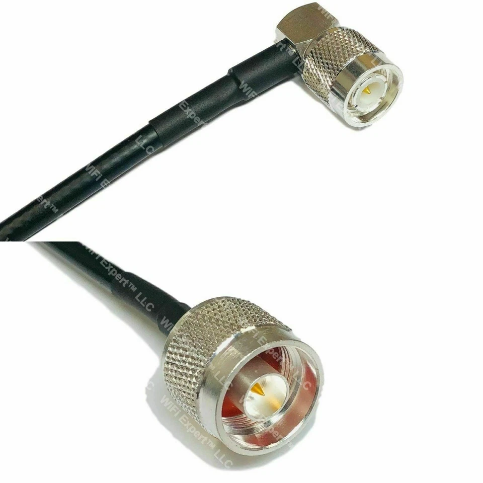 32 x 2 FOOT TNC Male Right Angle to N Male Straight Jumper Pigtail Cable RG58 US - Image 1 of 1