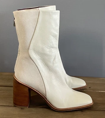 Franco Sarto Women's Steviena Boots Size 9 M White Cream Leather Suede Mid Calf - Image 1 of 4