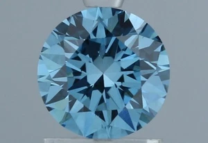 ROUND 1.01 Ct Fancy Vivid Blue VS1 Clarity IGI Certified Lab Grown CVD Diamond - Picture 1 of 12