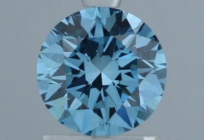 ROUND 1.01 Ct Fancy Vivid Blue VS1 Clarity IGI Certified Lab Grown CVD Diamond - Image 1 of 4