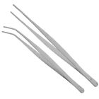 2pcs Stainless Steel Tweezers Set for Reptile Feeding - 25CM Straight & Curved
