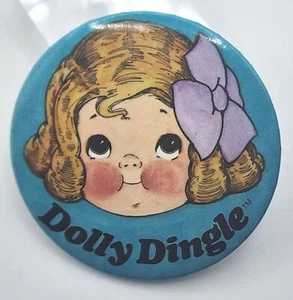Dolly Dingle Doll, Campbell Soup Kid Vintage Pinback Button Blue - Picture 1 of 3