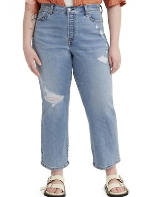NEW Levis Wedgie Straight Jeans Plus 24W High Rise Button Fly Distressed Levi’s - Image 1 of 4