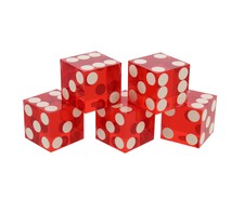 Precision Casino Dice 6-Sided 19mm Playing Dice Translucent Red 5pk