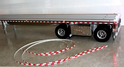 TAMIYA SEMI 1/14 CUSTOM TRAILER DOT REFLECTIVE TAPE STRIPE 8 FEET LONG TOTAL - Image 1 of 4