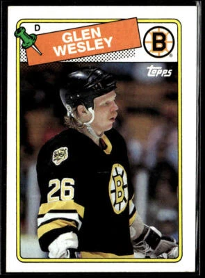 1988-89 Topps #166 Glen Wesley Boston Bruins Rookie Hockey Card - Image 1 of 2